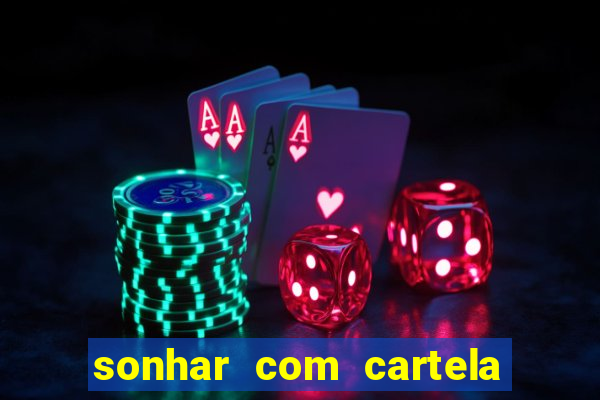 sonhar com cartela de bingo